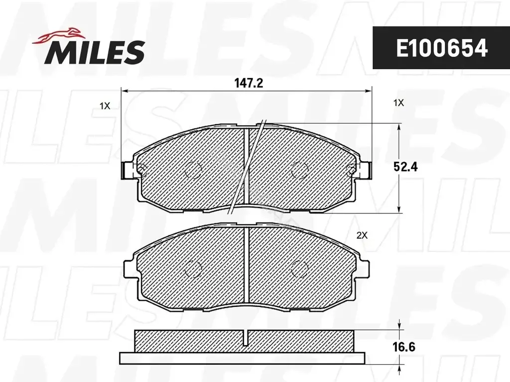 Тормозные колодки MILES E100654