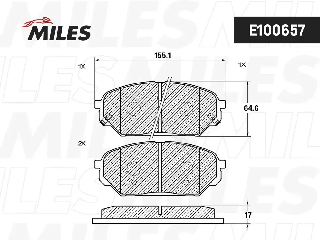 Тормозные колодки MILES E100657