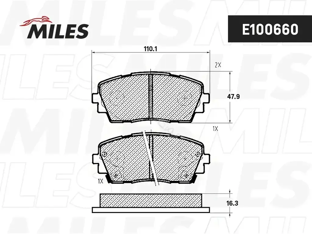 Тормозные колодки MILES E100660