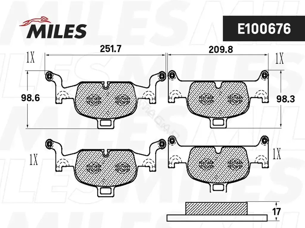 Тормозные колодки MILES E100676