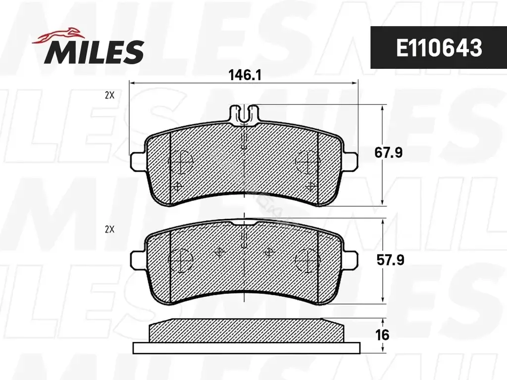 Тормозные колодки MILES E110643