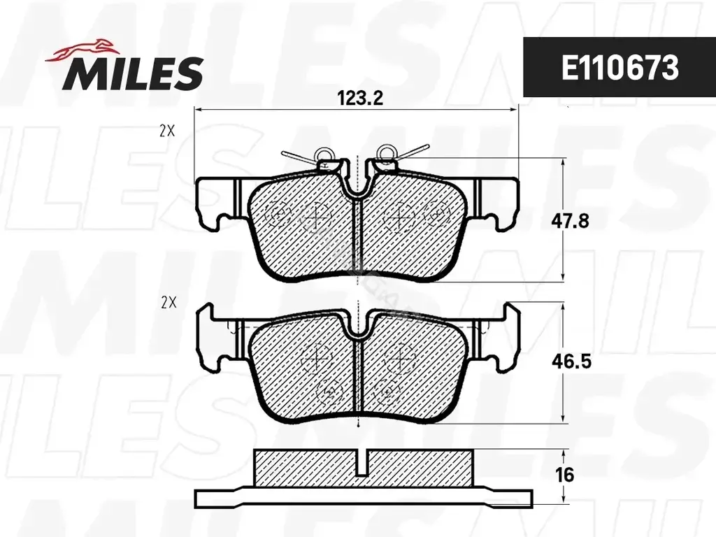 Тормозные колодки MILES E110673