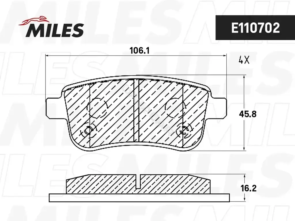 Тормозные колодки MILES E110702