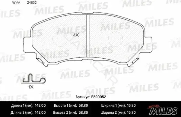 Тормозные колодки MILES E500052