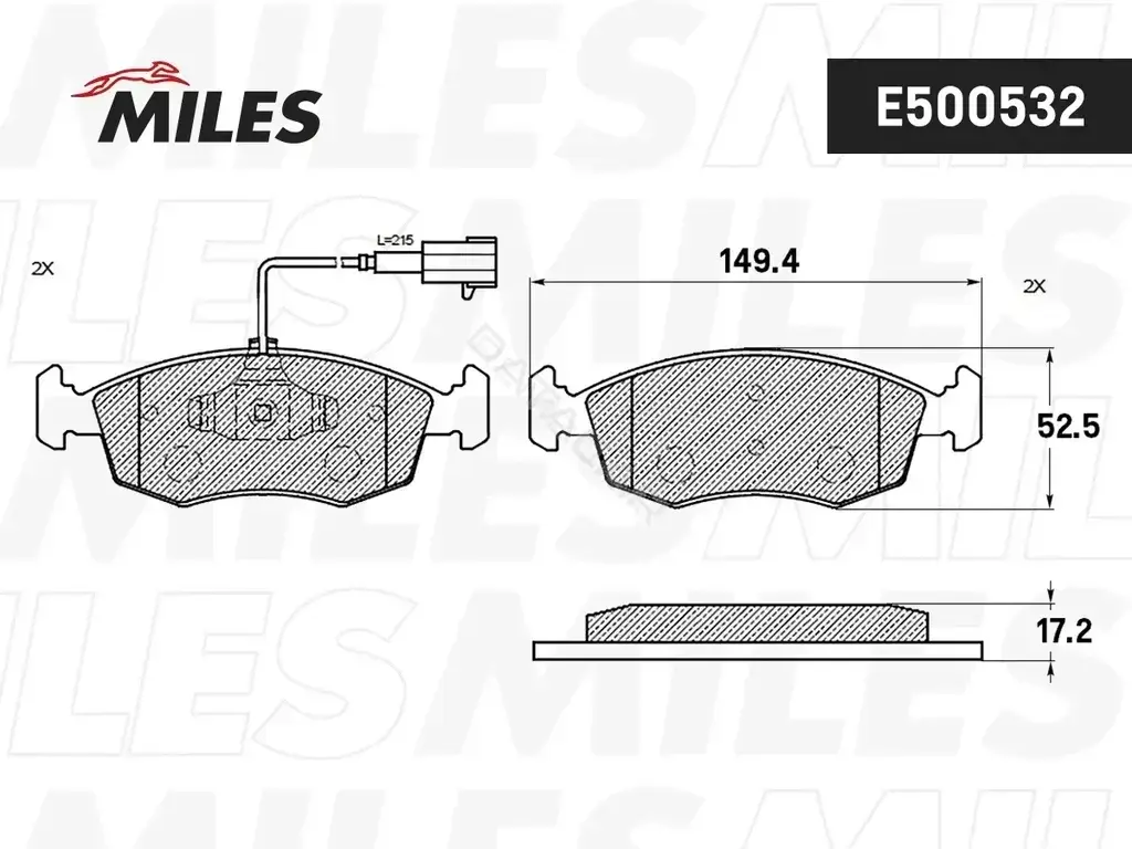 Тормозные колодки MILES E500532