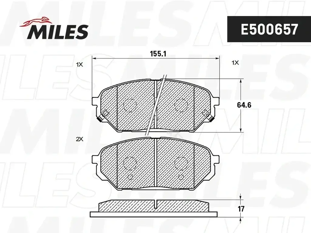 Тормозные колодки MILES E500657
