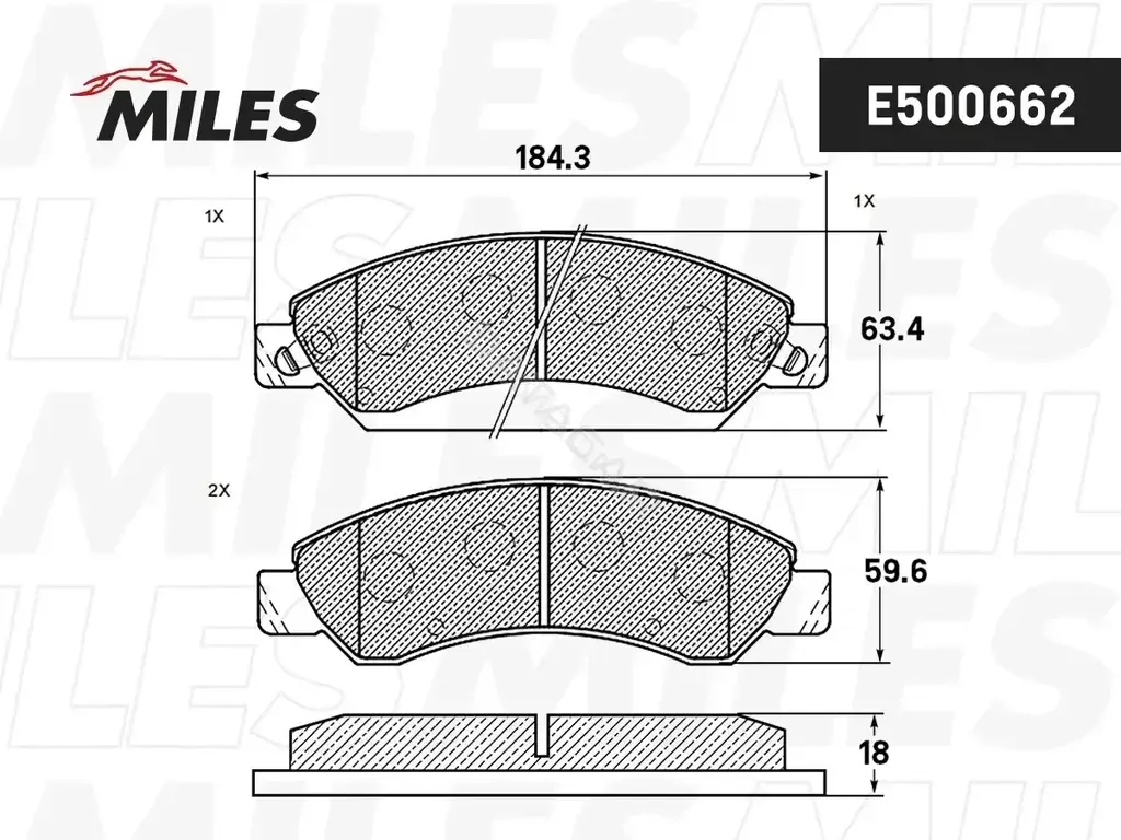 Тормозные колодки MILES E500662