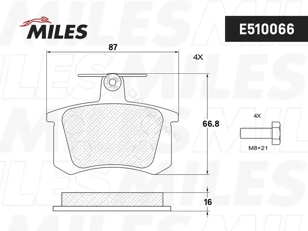 Тормозные колодки MILES E510066