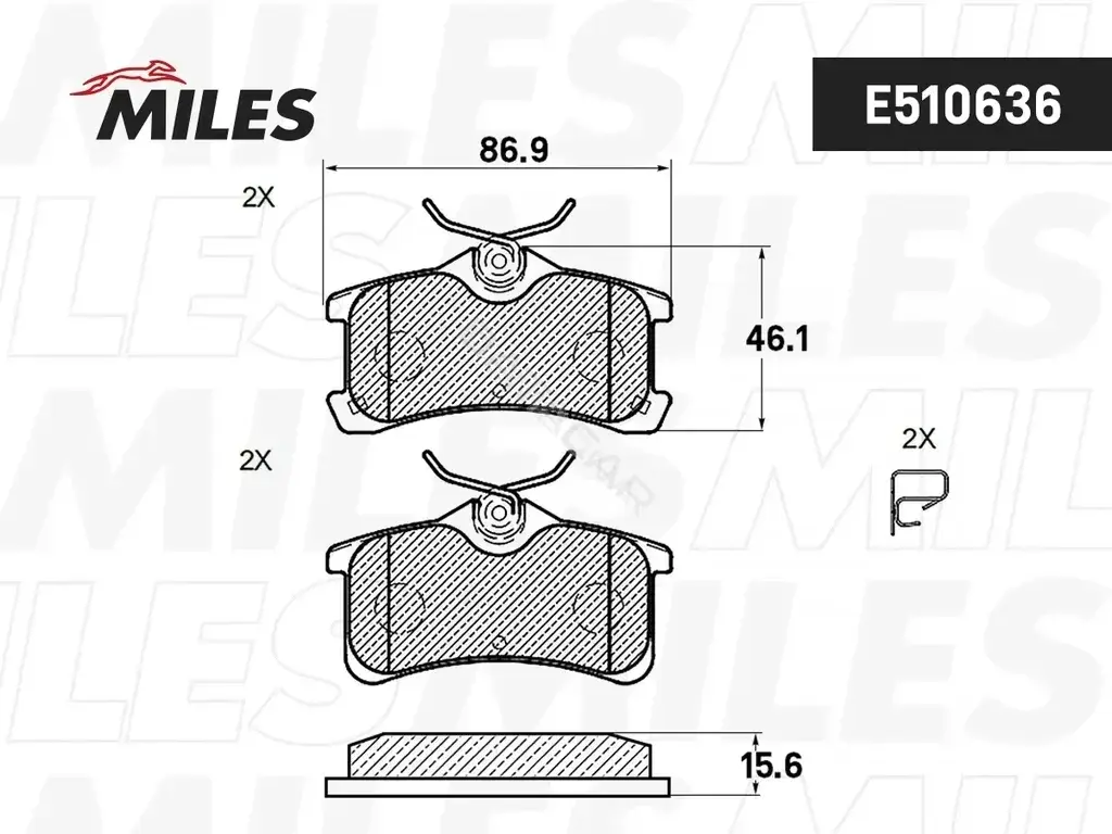 Тормозные колодки MILES E510636