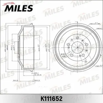 Тормозной барабан MILES K111652