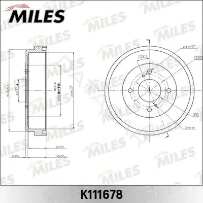 Тормозной барабан MILES K111678