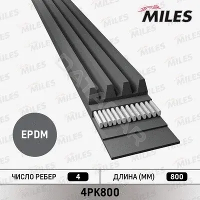 Ремень ручейковый MILES 4PK800