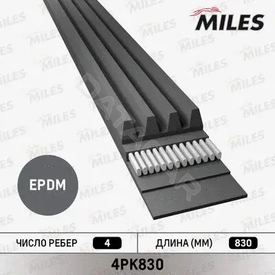 Ремень ручейковый MILES 4PK830