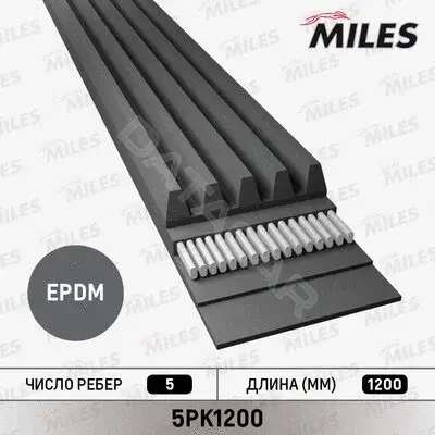 Ремень ручейковый MILES 5PK1200