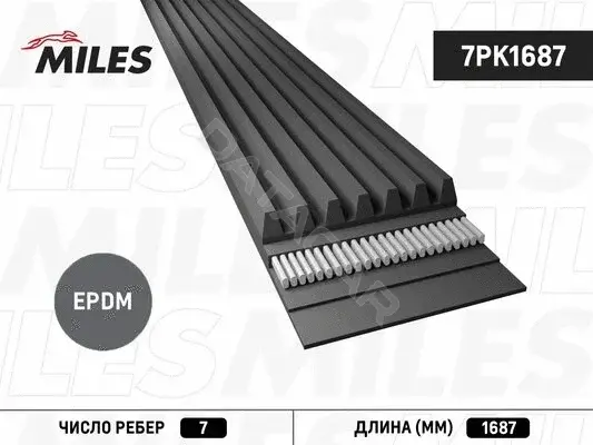 Ремень ручейковый MILES 7PK1687