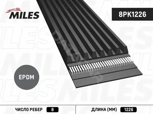 Ремень ручейковый MILES 8PK1226