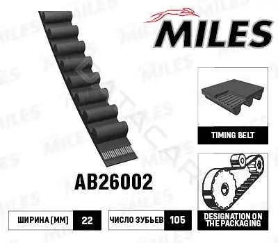 Ремень ГРМ MILES AB26002