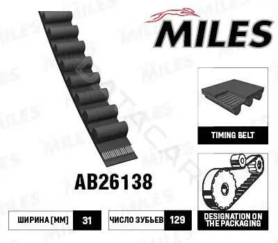 Ремень ГРМ MILES AB26138