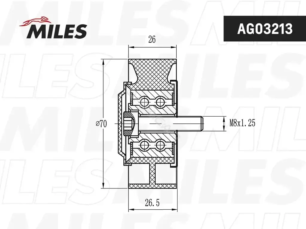 Натяжной ролик ГРМ MILES AG03213