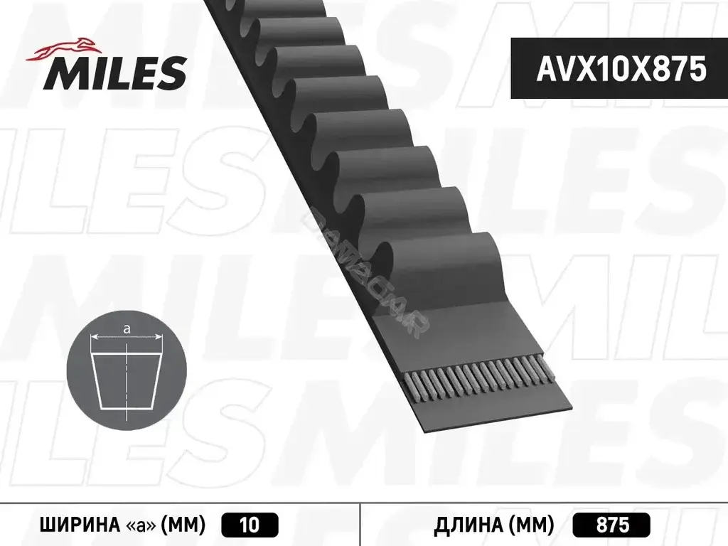 Ремень клиновой MILES AVX10X875