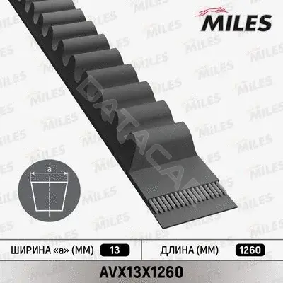 Ремень клиновой MILES AVX13X1260
