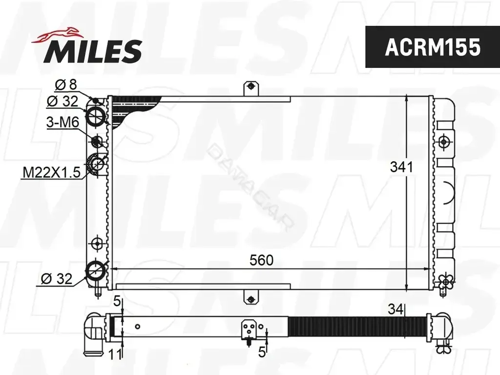 Радиатор охлаждения MILES ACRM155