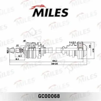 Приводной вал / Полуось MILES GC00068