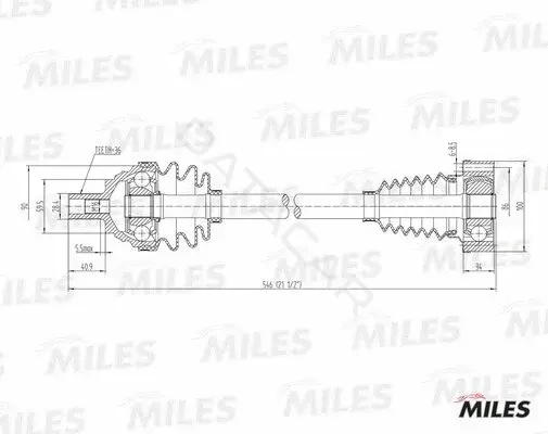 Приводной вал / Полуось MILES GC01002