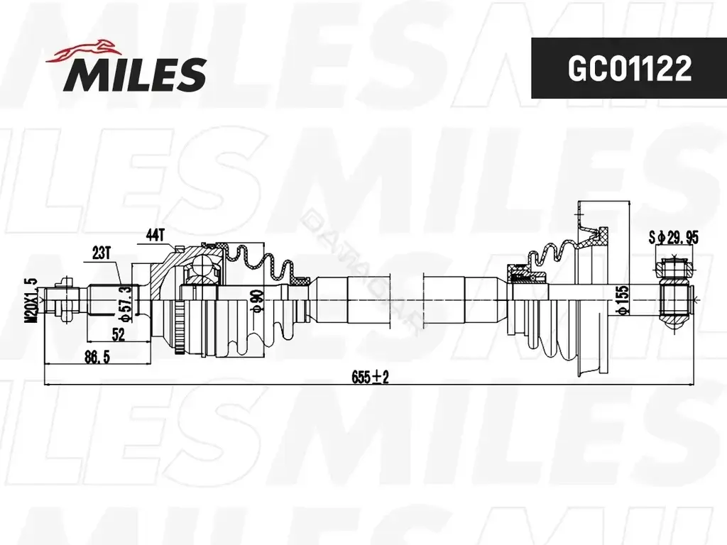 Приводной вал / Полуось MILES GC01122