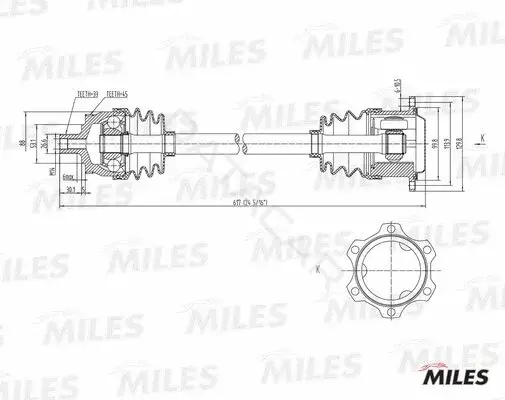 Приводной вал / Полуось MILES GC02012
