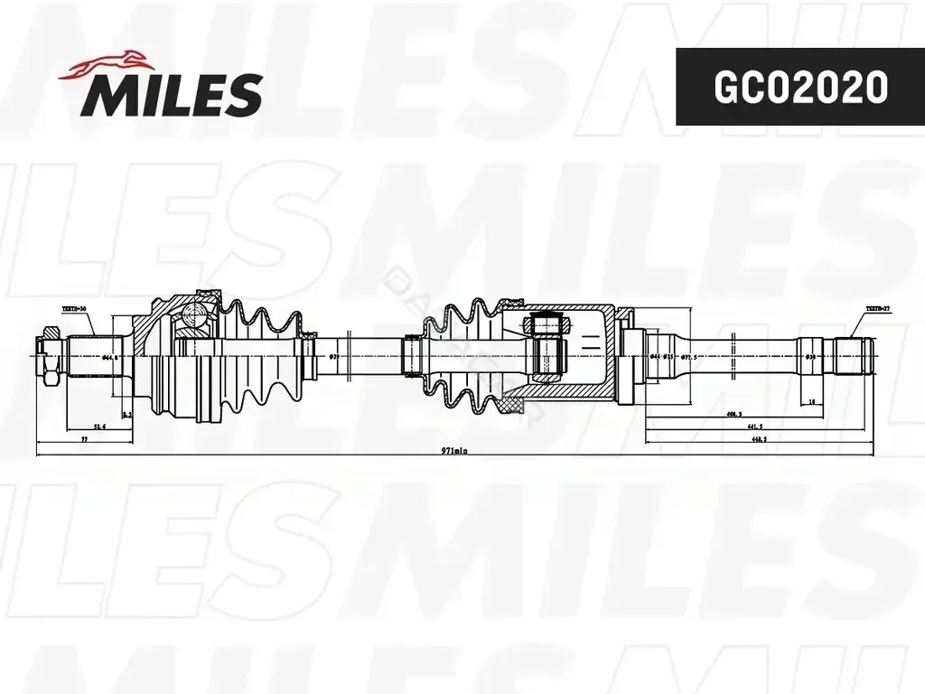 Приводной вал / Полуось MILES GC02020
