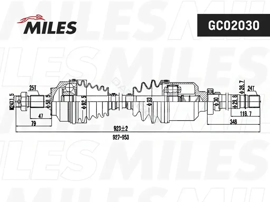 Приводной вал / Полуось MILES GC02030