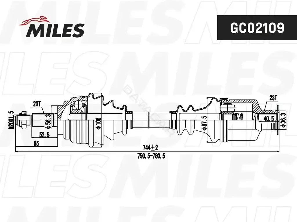 Приводной вал / Полуось MILES GC02109