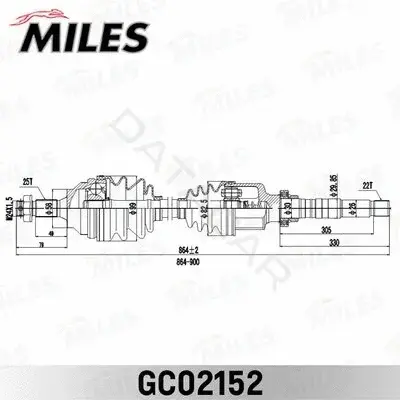 Приводной вал / Полуось MILES GC02152