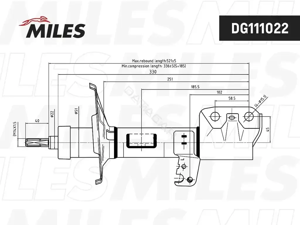 Амортизаторы MILES DG111022