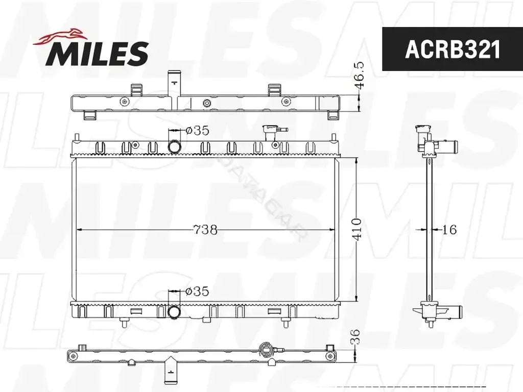 Радиатор охлаждения MILES ACRB321