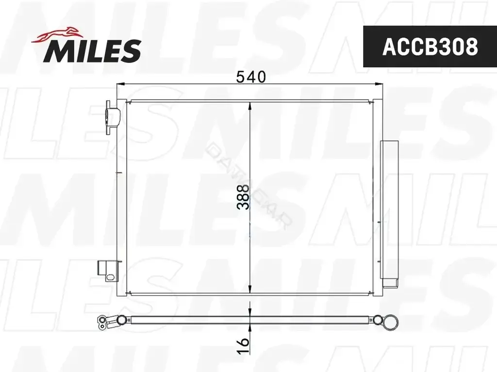 Радиатор кондиционера MILES ACCB308