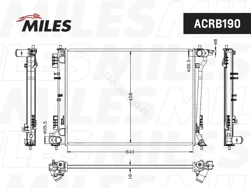 Радиатор охлаждения MILES ACRB190