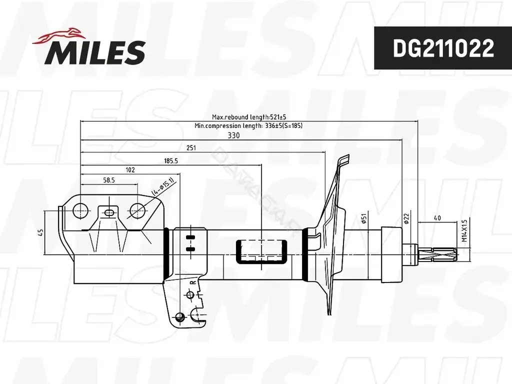 Амортизаторы MILES DG211022