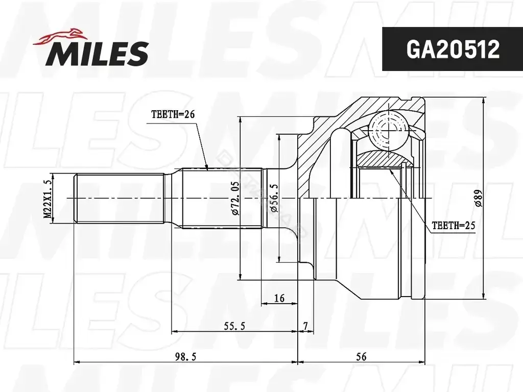 Шрус MILES GA20512