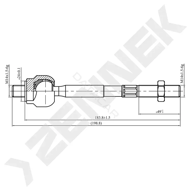 Рулевая тяга ZENNEK DTR0025