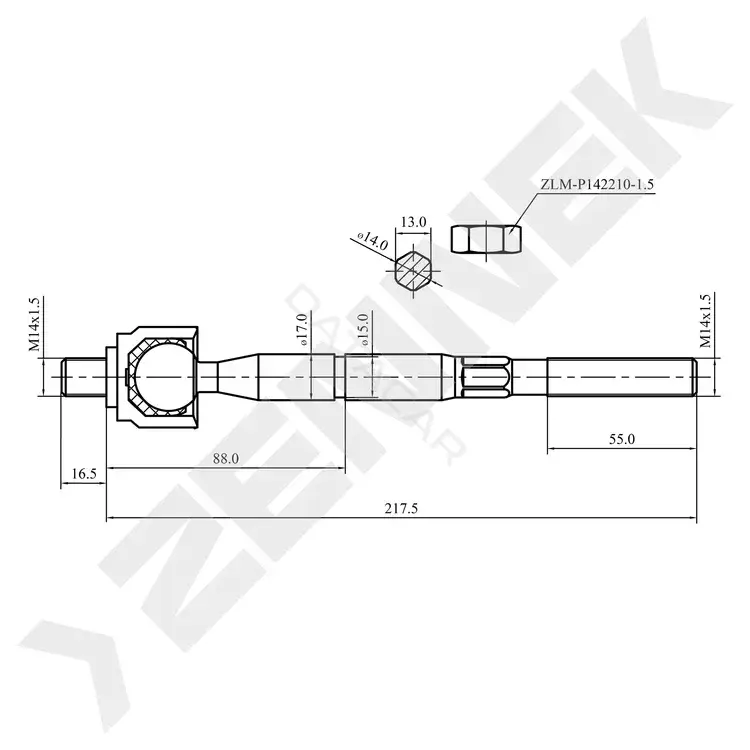 Рулевая тяга ZENNEK DTR0056