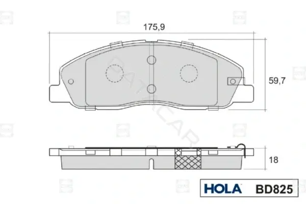 Тормозные колодки HOLA BD825