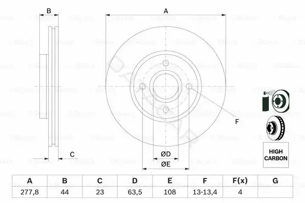 Тормозные диски BOSCH 0986479659