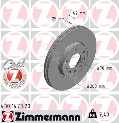 Тормозные диски ZIMMERMANN 430.1473.20