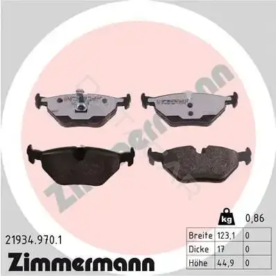 Тормозные колодки ZIMMERMANN 21934.970.1