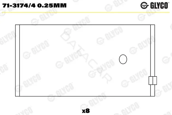 Вкладыши шатунные GLYCO 71-3174/40.25mm