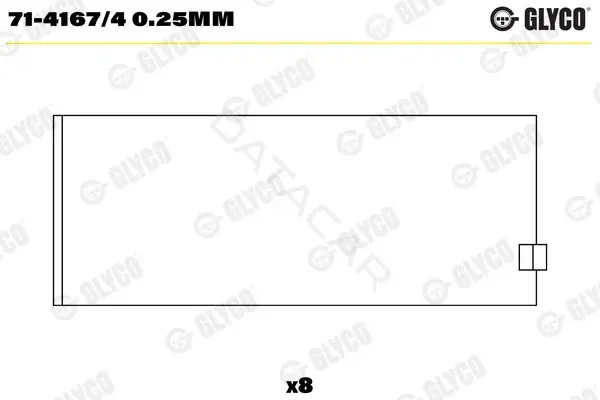 Вкладыши шатунные GLYCO 71-4167/40.25mm