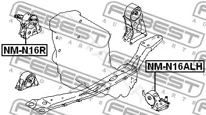 Подушка двигателя (Опора) FEBEST NM-N16ALH