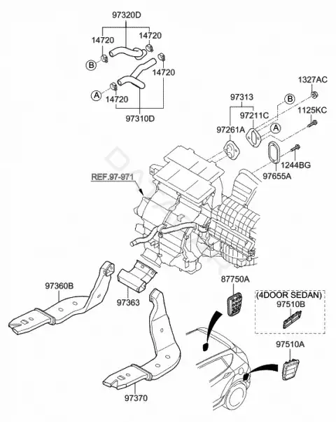 Патрубки системы охлаждения HYUNDAI/KIA/MOBIS 973111R000